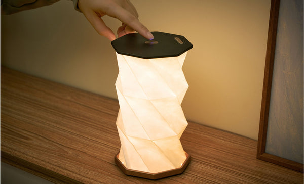 Gingko - Twist Hexagon Lamp - Black