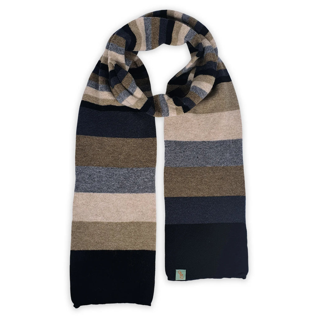 Scarf - Lambswool - Stripes Black-Grey