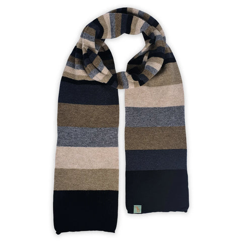 Scarf - Lambswool - Stripes Black-Grey