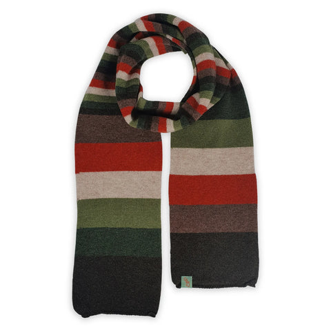 Scarf - Lambswool - Stripes Acorn-Brown