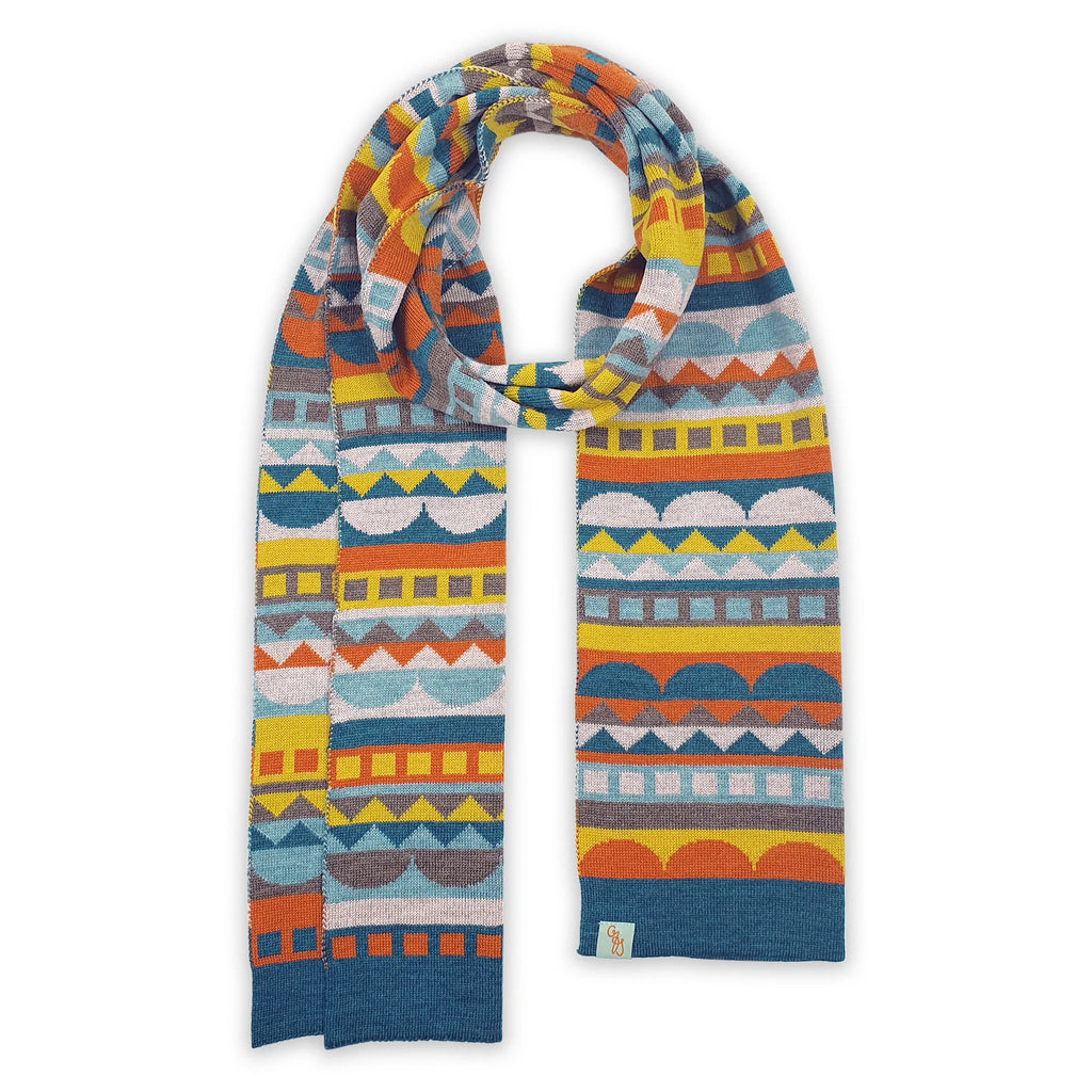 Scarf - Merino Wool - Yellow/Blue