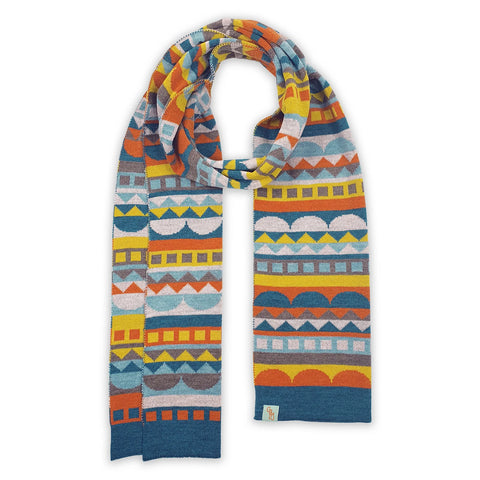 Scarf - Merino Wool - Yellow/Blue