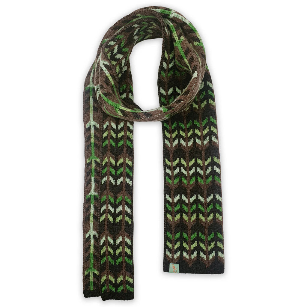Scarf - Lambswool - Green/Brown