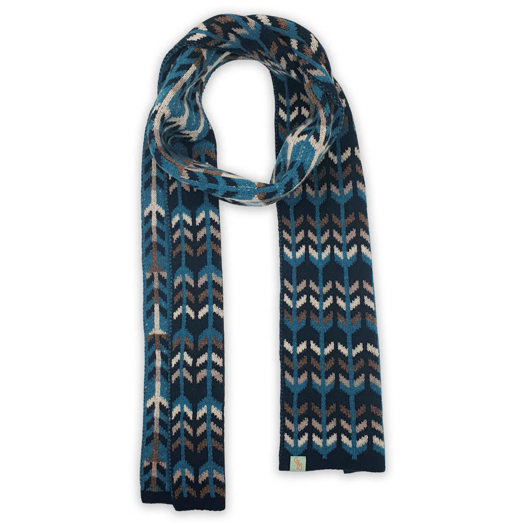 Scarf - Lambswool - Blue/Brown