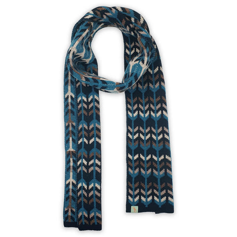 Scarf - Lambswool - Blue/Brown