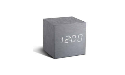 Cube Click Clock - Aluminium