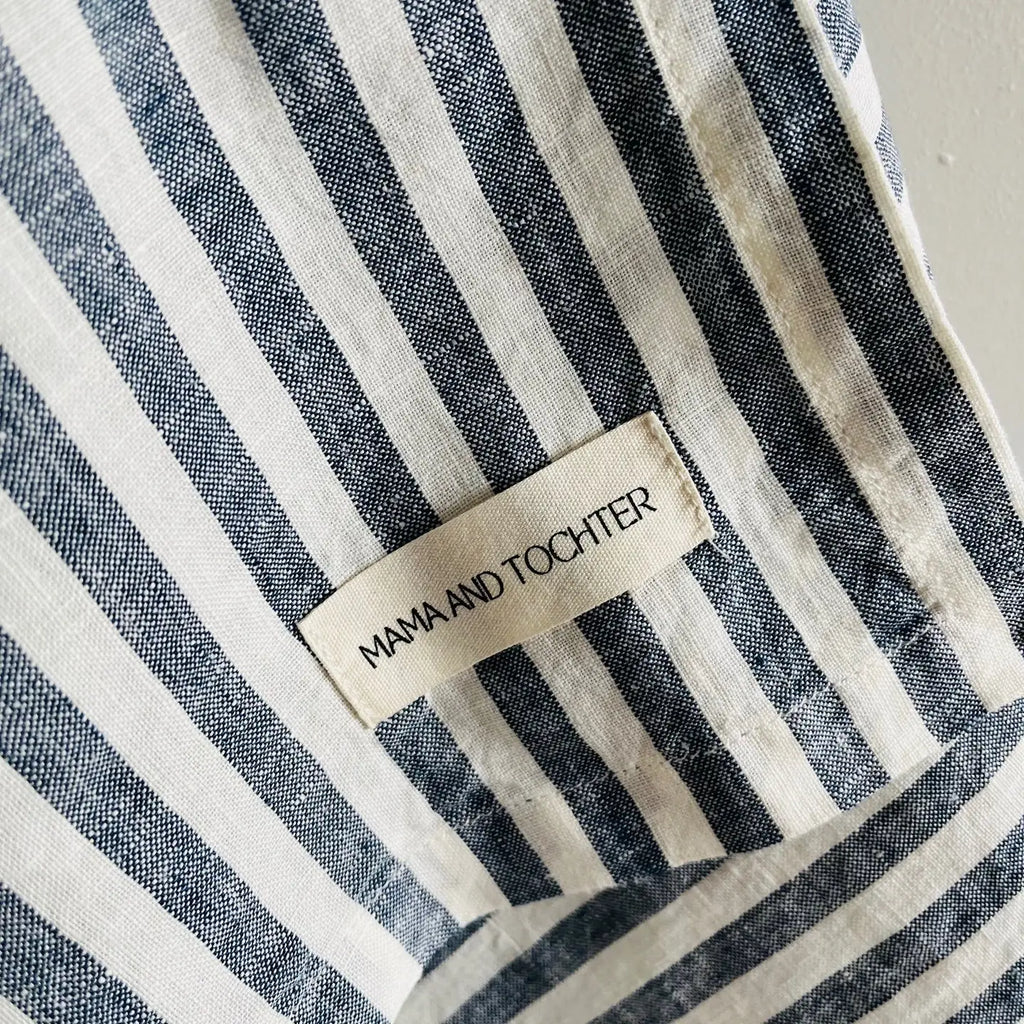 Linen Tea Towel - Navy Stripe