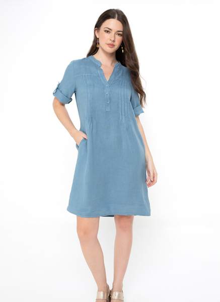 Linen Dress - Blue