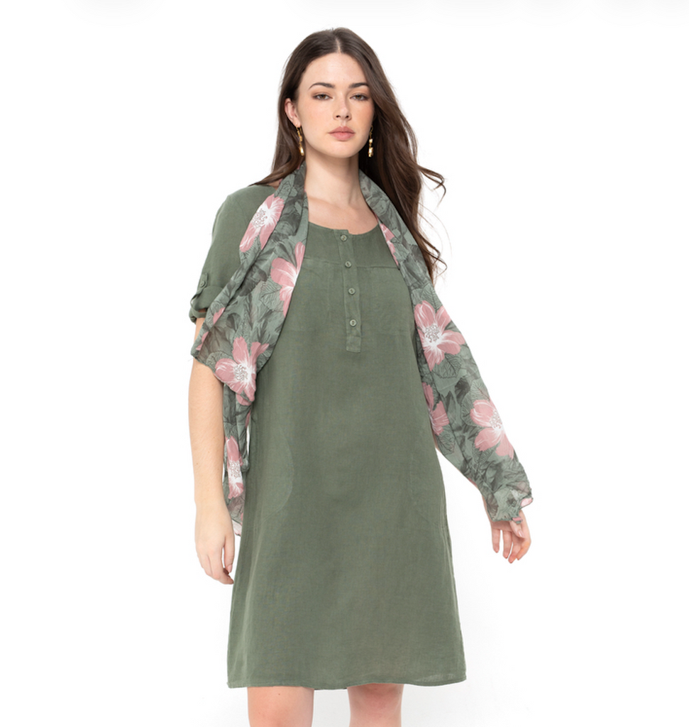Linen Dress - Khaki