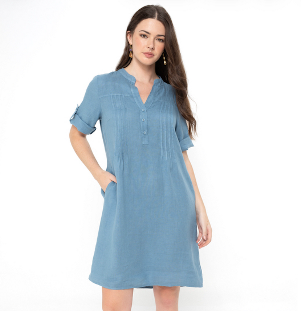 Linen Dress - Blue