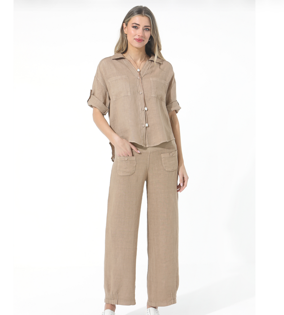 Linen Pants - Caramel