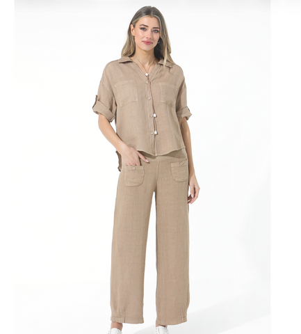 Linen Pants - Caramel