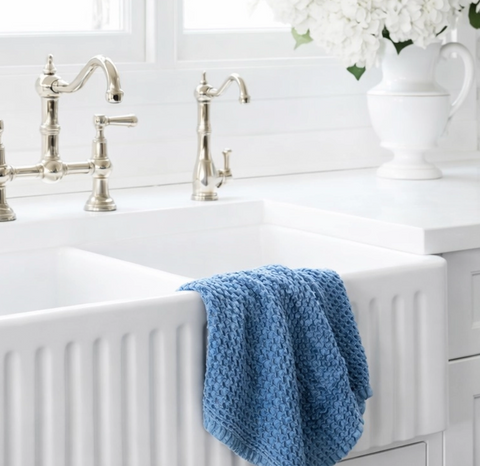 Waffle Tea Towel - Blue