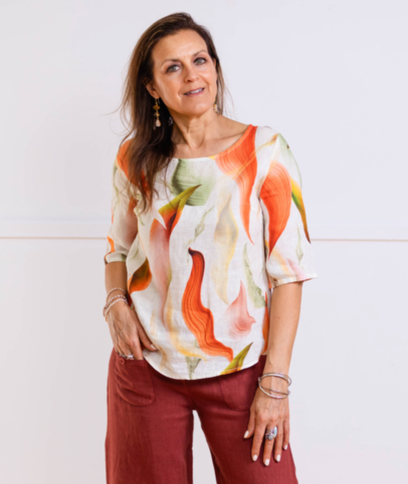 Linen Shirt - Tangelo