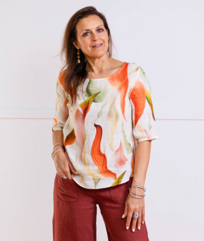 Linen Shirt - Tangelo