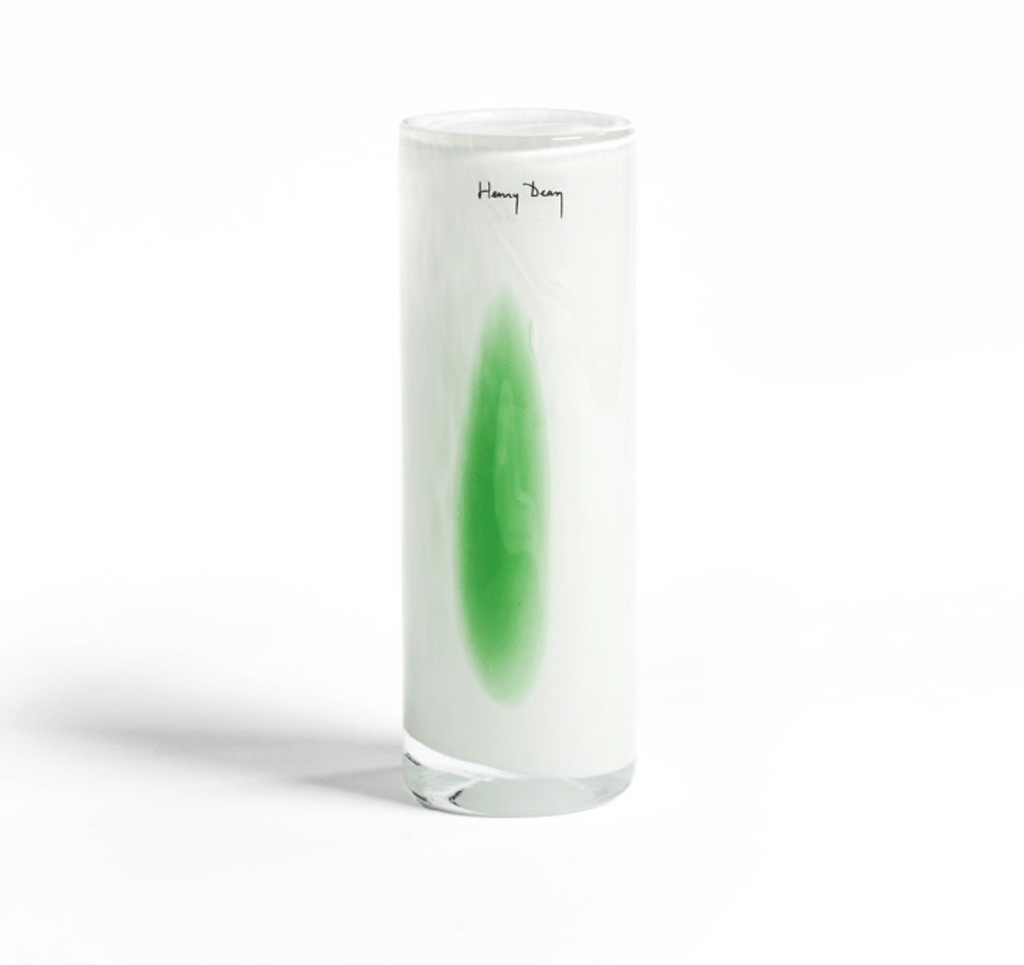 Small Pipe Vase - White with Green