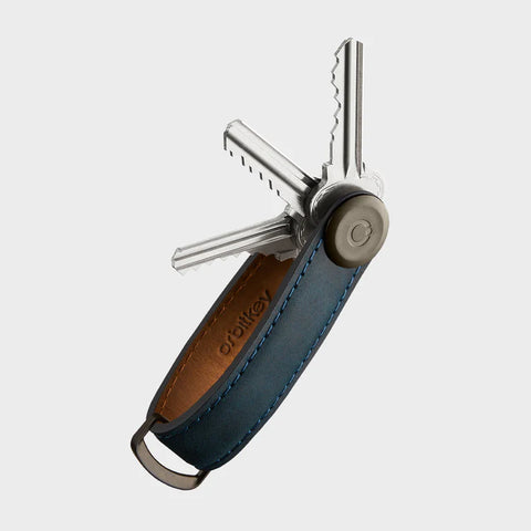 Orbitkey Key Organiser - Crazy Horse Leather - Marine Blue