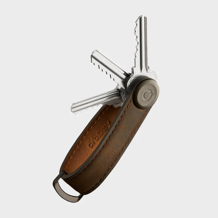 Orbitkey Key Organiser - Crazy Horse Leather - Oak Brown