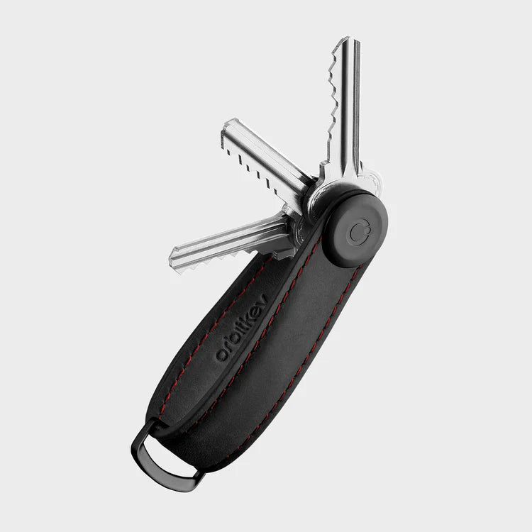 Orbitkey Key Organiser - Crazy Horse Leather - Obsidian Red