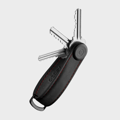 Orbitkey Key Organiser - Crazy Horse Leather - Obsidian Red