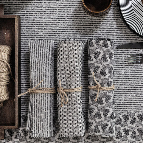 Napkin (Le Jacquard Français) - Blue / Charcoal