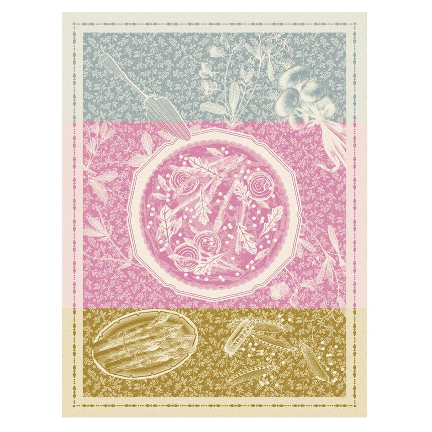 Tea Towel (Le Jacquard Français) - Pink Tarte Printanière