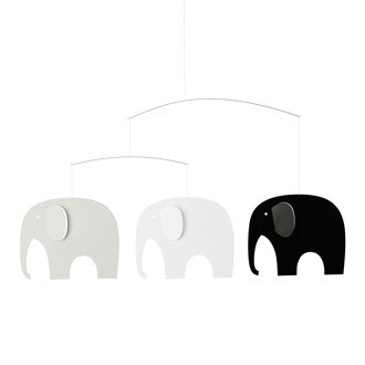 Elephant Party mobile (black & white)