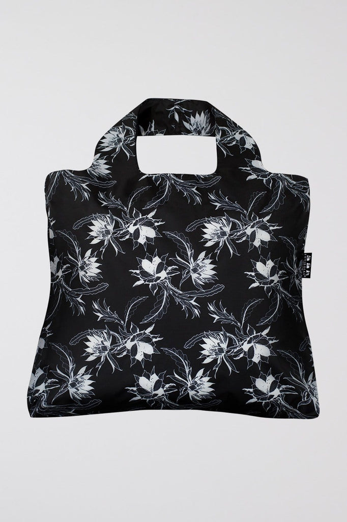 Shopping Bag - Black Flowers