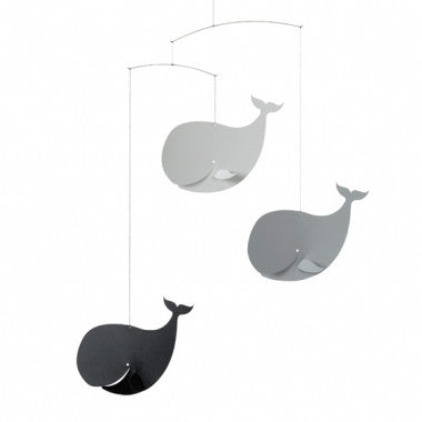Happy Whales mobile (grey)