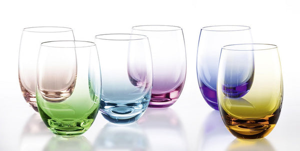 Dibbern Tumblers - 250ml - Set of 6 in MIXED Colours incl. Bordeaux